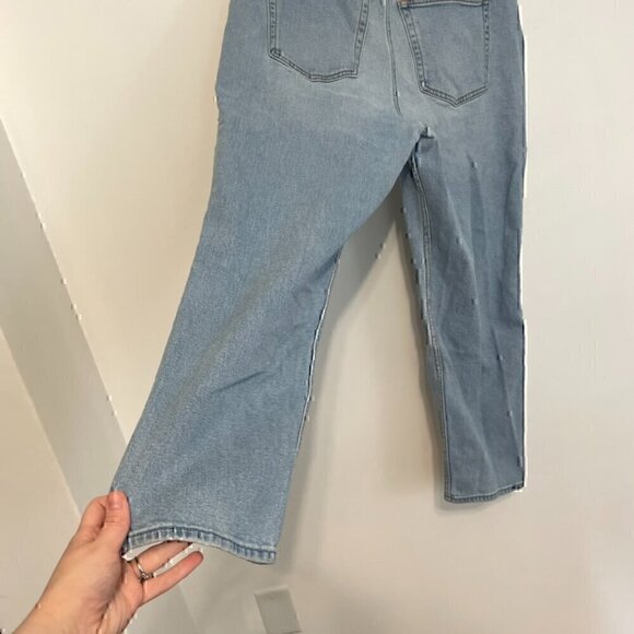 HOLLISTER Ultra High Rise Vintage Straight Jeans Light Wash Cropped Crop Ankle - Picture 11 of 12